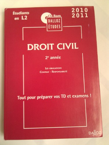 droit civil 2e année, les obligations - contrat - responsabilité, cd rom (pc) dalloz etudes, 2010/20