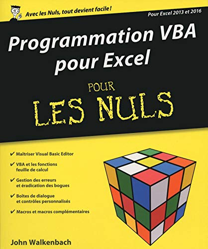 Programmation VBA pour Excel 2013 et 2016 pour les nuls
