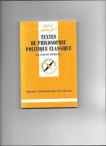 Textes de philosophie politique classique : de la Renaissance à l'époque moderne