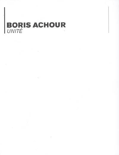 Boris Achour : unité