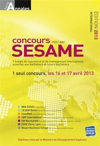 Concours Sésame : annales 2012 : sujets et corrigés officiels