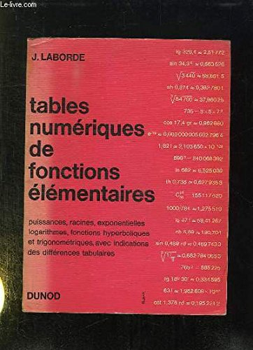 tables numériques de fonctions élémentaires