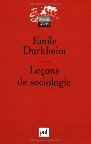 Leçons de sociologie