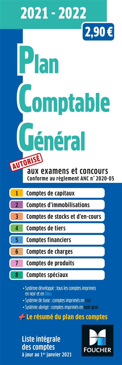 Plan comptable général 2021-2022 : autorisé aux examens et concours