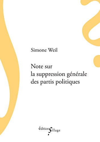 note sur la suppression générale des partis politiques