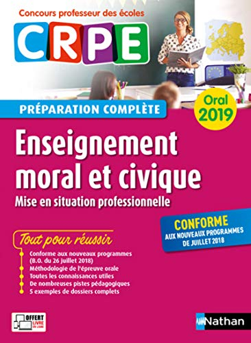 Enseignement moral et civique, mise en situation professionnelle : oral 2019 CRPE, concours professe