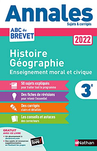 Histoire géographie, enseignement moral et civique 3e : annales 2022