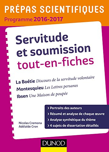 Servitude et soumission tout-en-fiches : La Boétie, Discours de la servitude volontaire ; Montesquie