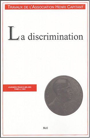 La discrimination : journées franco-belges