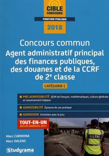 Concours commun agent administratif principal des finances publiques, des douanes et de la CCRF de 2