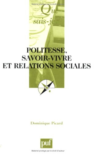 politesse, savoir-vivre et relations sociales