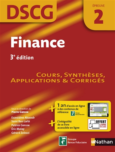 Finance, DSCG épreuve 2 : cours, synthèses, applications & corrigés