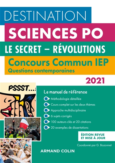 Le secret, révolutions : concours commun IEP, questions contemporaines 2021