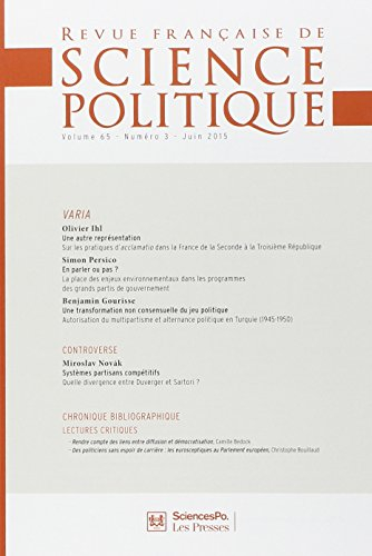 Revue française de science politique, n° 65-3