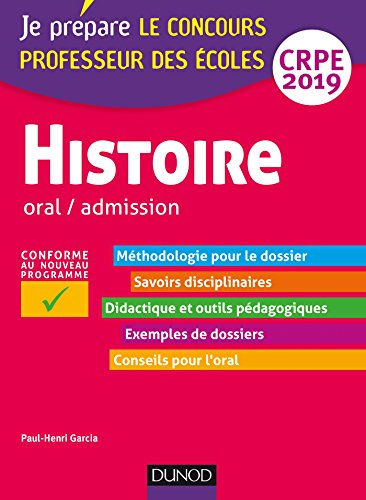 Histoire : oral, admission, CRPE 2019