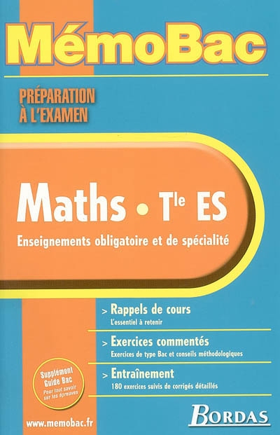 Maths Tle ES : enseignement obligatoire et de spécialité