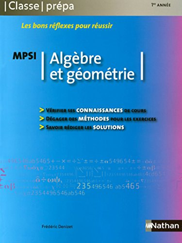 Algèbre et géométrie : MPSI