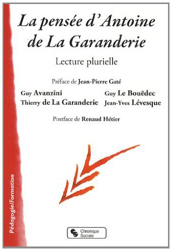 La pensée d'Antoine de La Garanderie : lecture plurielle