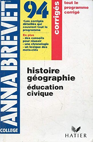 annabrevet 94. 6, histoire, géographie, éducation civique