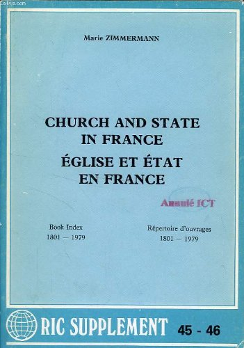 Eglise et Etat en France : Répertoire d'ouvrages 1801-1979
