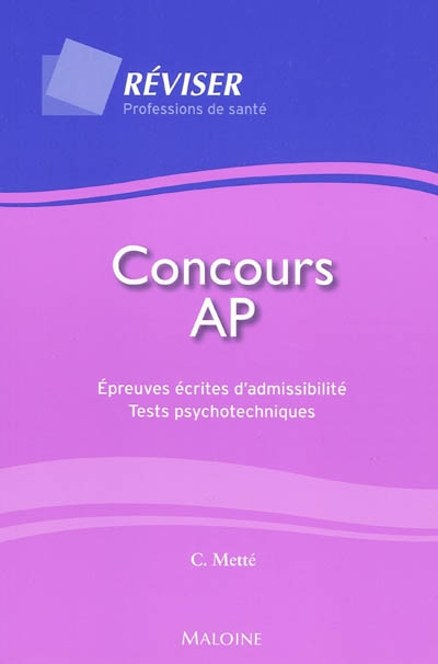 Concours AP : épreuves écrites d'admissibilité : tests psychotechniques