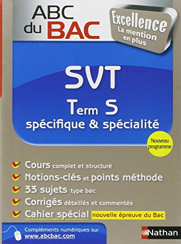 SVT terminale S, spécifique & spécialité : programme 2012