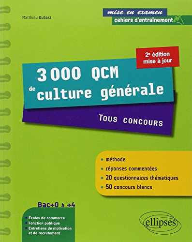 3.000 QCM de culture générale : tous concours