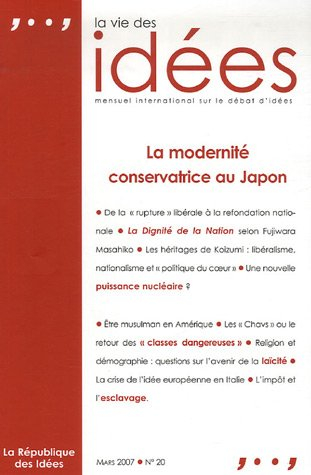 Vie des idées (La), n° 20. La modernité conservatrice au Japon