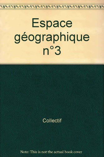 Espace géographique, n° 3 (2005)