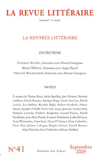 Revue littéraire (La), n° 41. La rentrée littéraire
