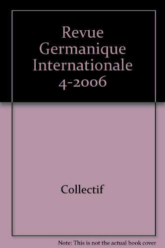 Revue germanique internationale, n° 4. Esthétiques de l'Aufklärung