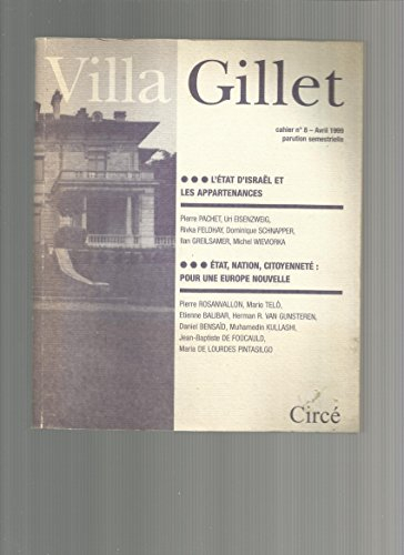 Cahiers de la villa Gillet (Les), n° 1999. L'Etat d'Israël et ses appartenances