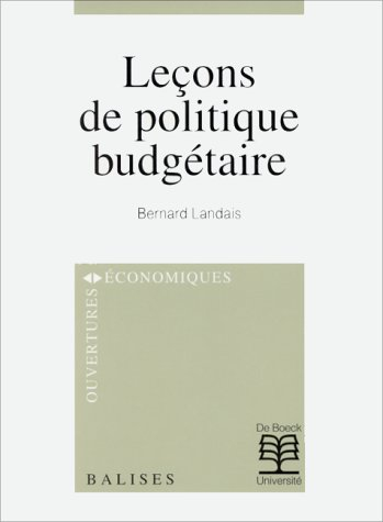 Leçons de politique budgétaire