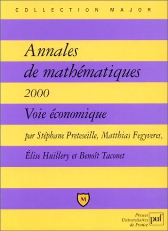 Annales de mathématiques, 2000 : voie économique