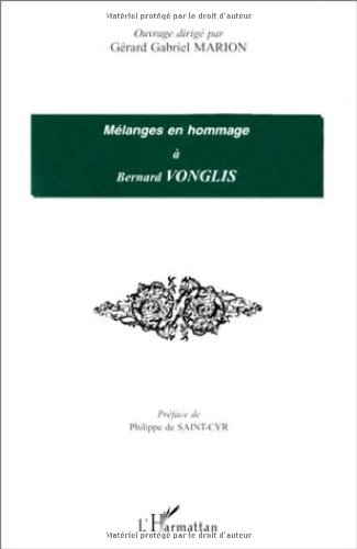 Mélanges en hommage à Bernard Vonglis