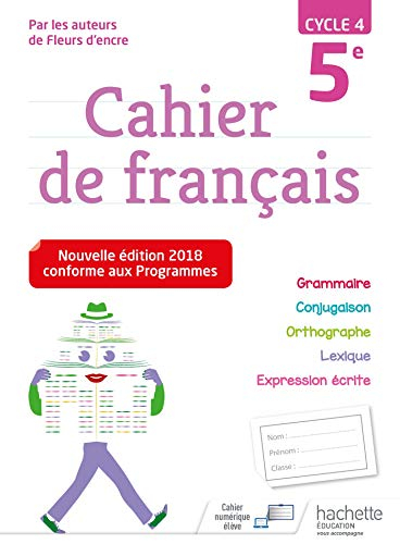 Cahier de français 5e, cycle 4