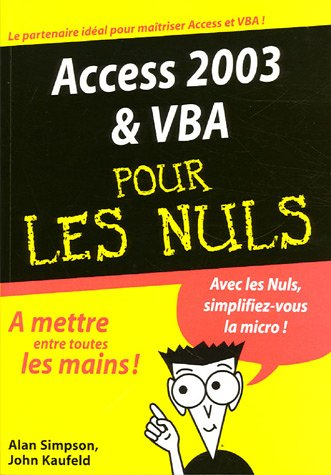 Access 2003 & VBA pour les nuls