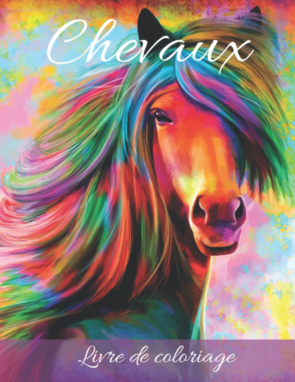 Chevaux: Livre de coloriage pour adolescents et adultes - 50 dessins à colorier - cadeau à offrir po