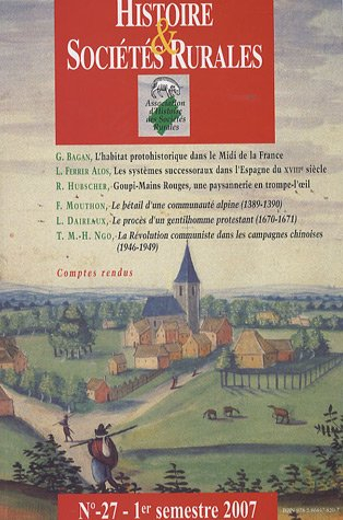 Histoire & sociétés rurales, n° 27