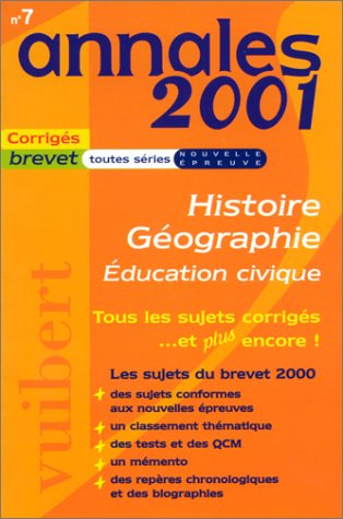 Histoire, géographie, éducation civique : sujets corrigés