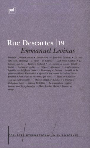 Rue Descartes, n° 19. Emmanuel Levinas