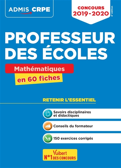 Professeur des écoles : mathématiques en 60 fiches : concours 2019-2020