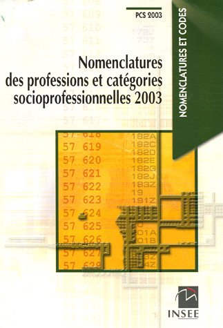 nomenclatures des professions et catégories socioprofessionnelles 2003