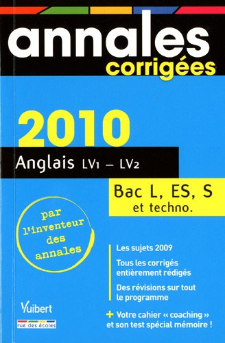Anglais LV1-LV2 : bac séries L, ES, S et techno.