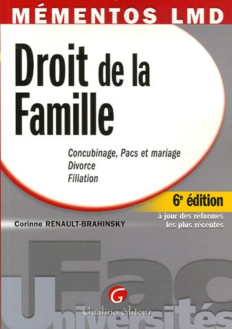 Droit de la famille : concubinage, Pacs et mariage, divorce, filiation