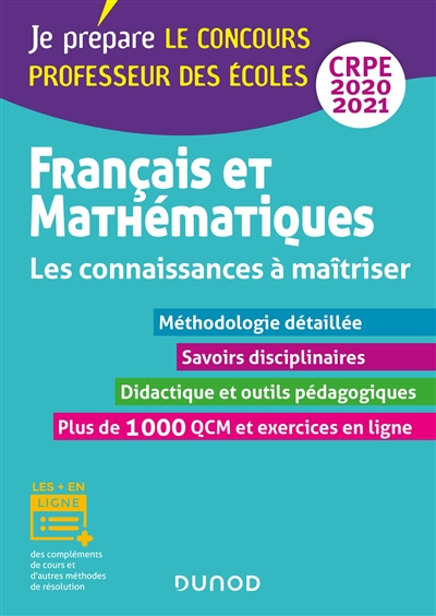 Français et mathématiques, CRPE 2020-2021 : les connaissances à maîtriser