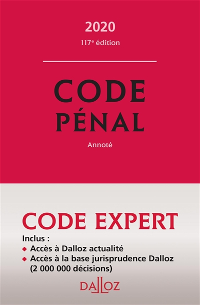 Code pénal, code de procédure pénale 2020