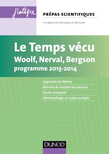 Le temps vécu : Woolf, Nerval, Bergson : programme 2013-2014