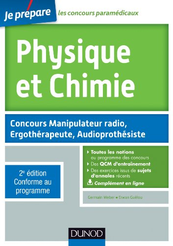 Physique et chimie : concours manipulateur radio, ergothérapeute, audioprothésiste