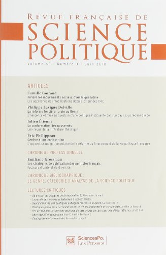Revue française de science politique, n° 60-3